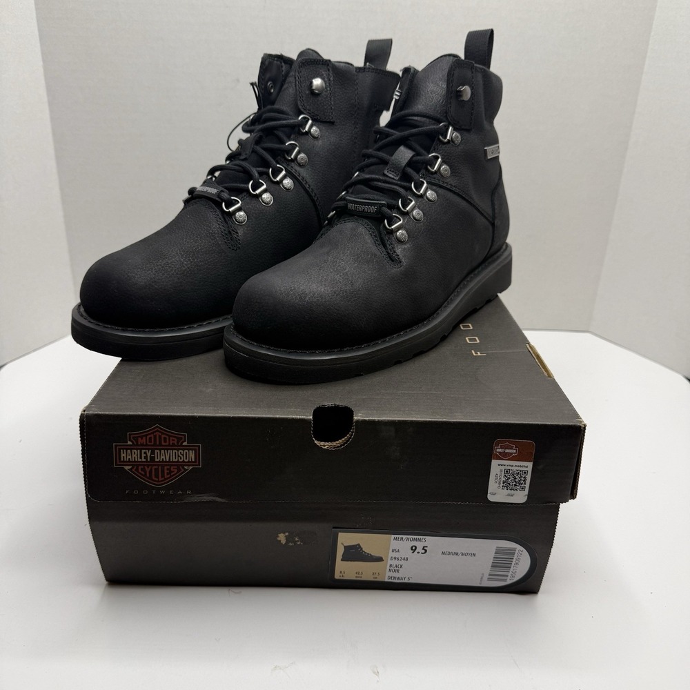 Harley-Davidson Denway 5” Waterproof Boots Men’s 9.5M Black D96248 New